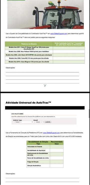 Manual de Manutenção de Tratores e Compatibilidade AutoTrac
